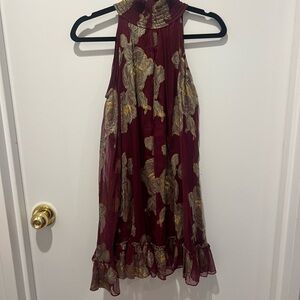 HEMANT & NANDITA Maroon and Gold Textured Design